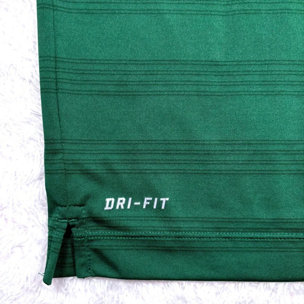 Hawks Nike Polo Shirt Men L Green Dri-FIT Embroider Stripe Performance Logo Golf